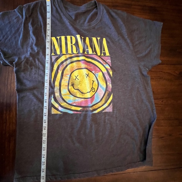 Nirvana T-Shirt Tie Dye Smiley Face Pattern, Short Sleeve, Size Large - Picture 5 of 6